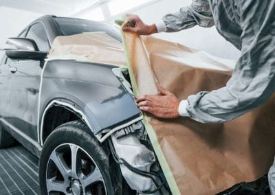 preparing a care for auto repair work to be done